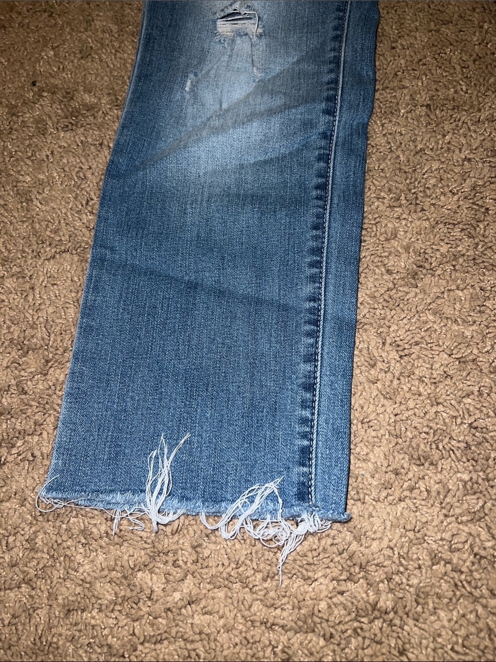 Distressed Women's Blue Jeans - Classic Mid Wash - Picture 3 of 6